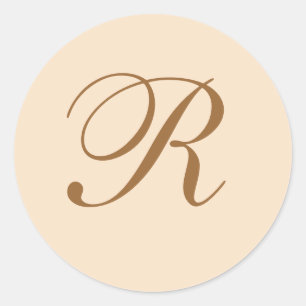 Elegant bröllop Monogrammed Runt Klistermärke