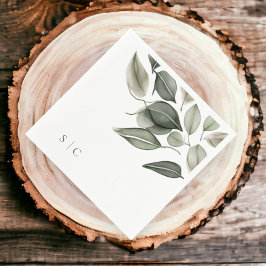 Elegant bröllop Muterad Grönt Pappersservett