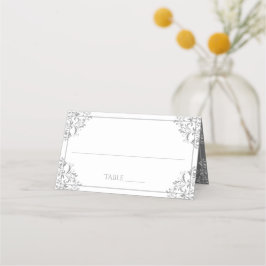 Elegant bröllop Namn-kort | Nadin (Grått/Grått) Placeringskort