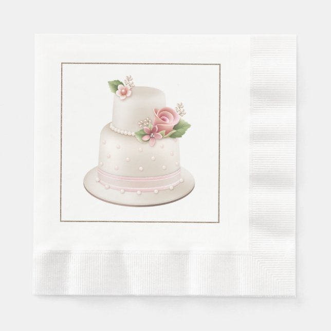 Elegant bröllop Napkins med Bröllop kummel Pappersservett (Framsidan)