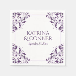 Elegant bröllop Napkins | Nadine (plommon/Lila) 2 Pappersservett