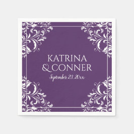 Elegant bröllop Napkins | Nadine (plommon/Lila) 2 Pappersservett