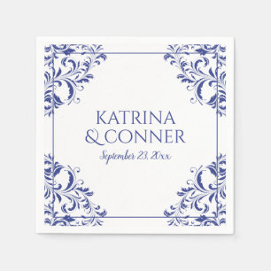 Elegant bröllop Napkins Nadine (Royal Blue) 2 Pappersservett