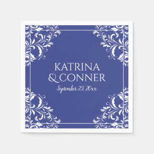 Elegant bröllop Napkins Nadine (Royal Blue) Pappersservett