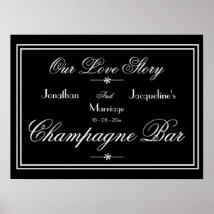 Elegant bröllop Open Pub Champagne Pub Sign Poster
