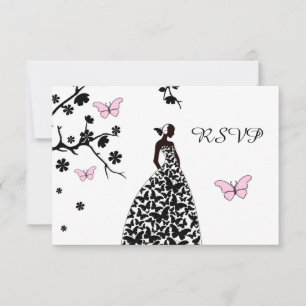 Elegant bröllop OSA Bride Butterflies Kort