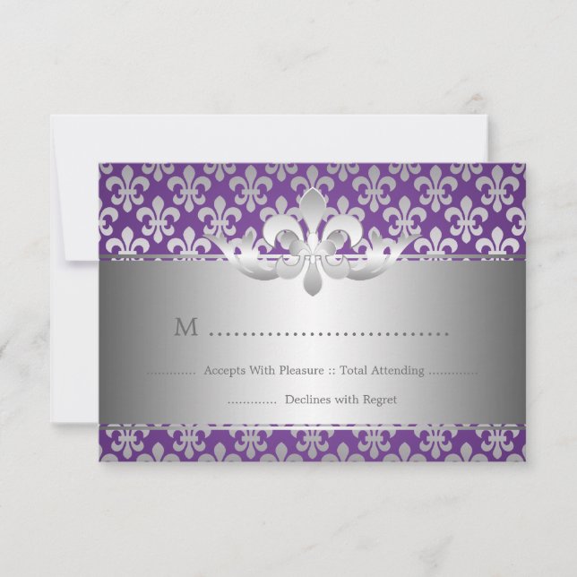 Elegant bröllop OSA Fleur De Lis Lila (Framsida)