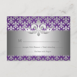 Elegant bröllop OSA Fleur De Lis Lila Kort