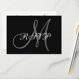 Elegant bröllop OSA kort med Monogram