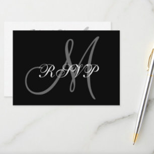 elegant bröllop OSA kort med Monogram