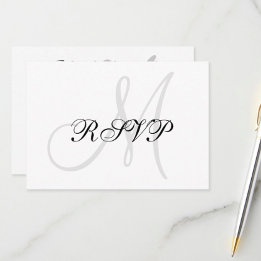 Elegant bröllop OSA kort med Monogram