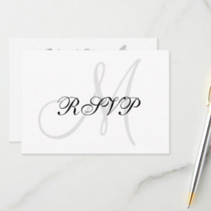 Elegant bröllop OSA kort med Monogram