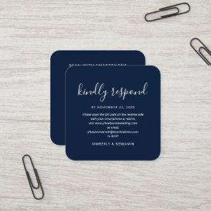 Elegant bröllop OSA kort med QR-kod