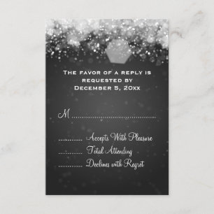 Elegant bröllop OSA Sparkling Night Black Kort