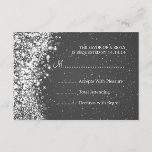 Elegant bröllop OSA Sparkling Wave Black Kort