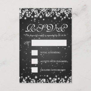 Elegant bröllop OSA Winter Gnistra Black Kort