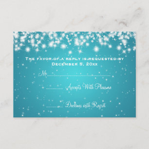 Elegant bröllop OSA Winter Gnistra Blue Kort