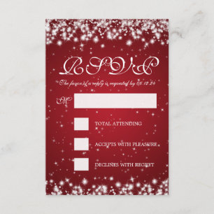 Elegant bröllop OSA Winter Gnistra Red Kort