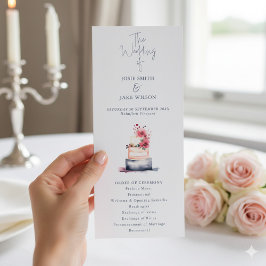 Elegant bröllop Party-kort med vattenfärgskummel Program