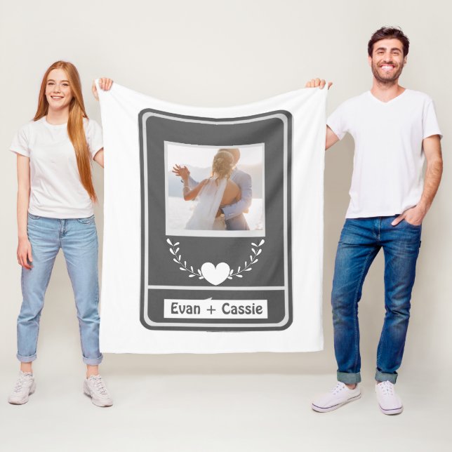 Elegant bröllop Peles foto Namn Fleecefilt (På plats)