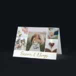 Elegant bröllop Photo Collage Tack<br><div class="desc">fem av dina favoritfoton för bröllopsdag med dessa  av eleganten Forever och Skriver alltid bröllop tack vare dina kort. Lägg till ditt anpassningsbar-meddelande på kortets och e-postens insida till din familj och dina vänner och tacka dem för att de är en del av din speciella dag.</div>