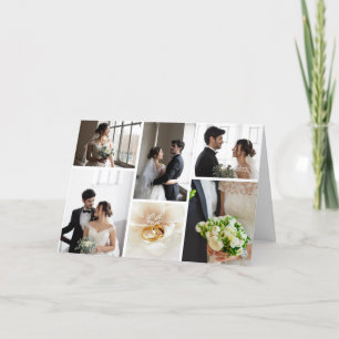 Elegant bröllop Photo Collage Tack Kort