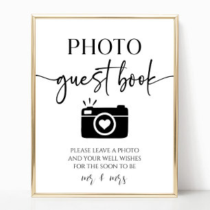 Elegant bröllop Photo Guest Bok Bord-tecken Poster