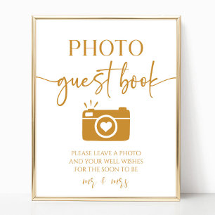 Elegant bröllop Photo Guest Bok Bord-tecken Poster