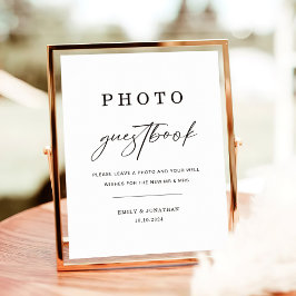 Elegant bröllop Photo Guestbook-tecken Poster