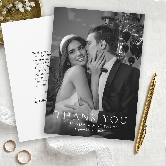 Elegant bröllop Photo Tack (Thank You cards with elegant styling.)