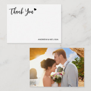 Elegant bröllop Photo Tack Newlyweds par Anteckningskort