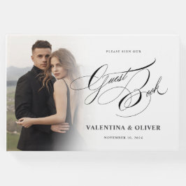 Elegant bröllop Photo Visning Guest Bok