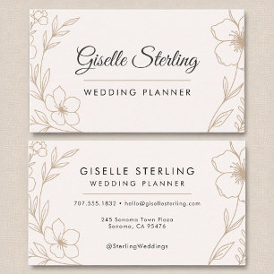 Elegant bröllop Planner Botanical Black Visitkort