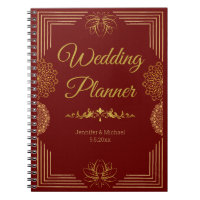 elegant bröllop planner red guld indisk
