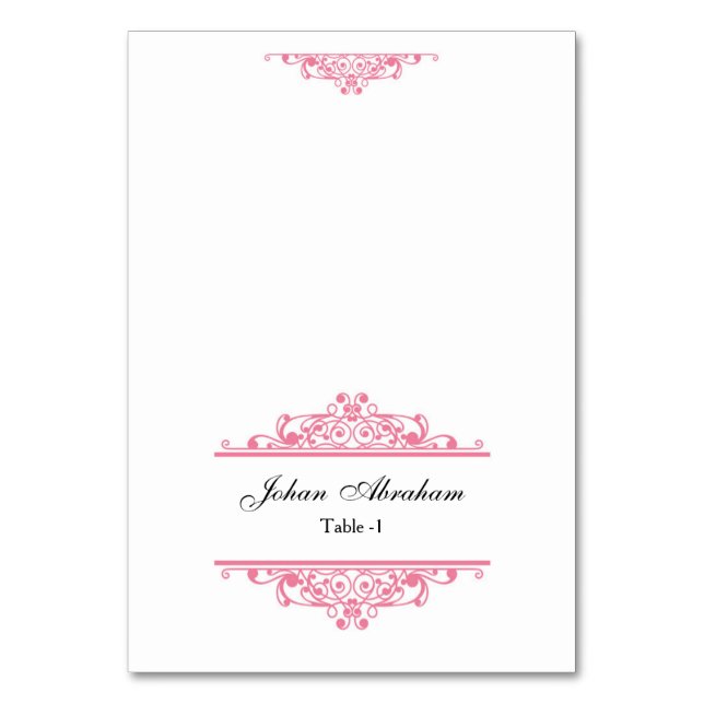 Elegant bröllop-platskort bordsnummer (Framsidan)