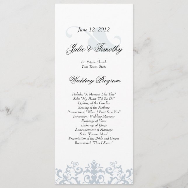 Elegant bröllop program (Framsida)