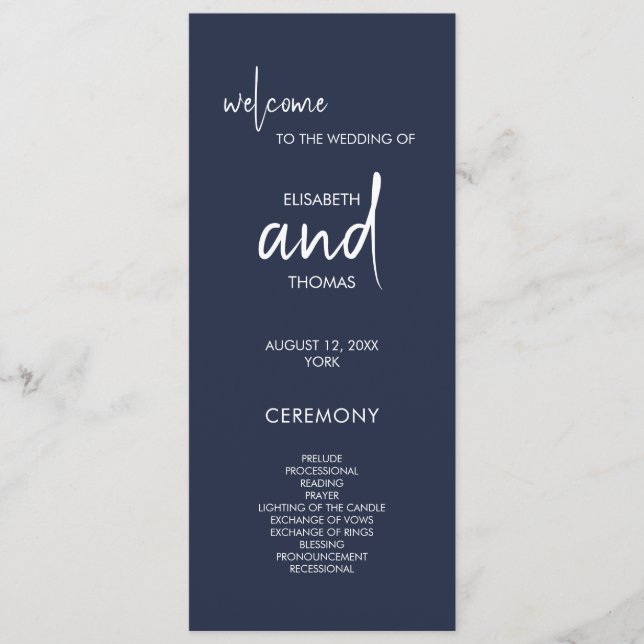 Elegant bröllop program (Framsida)