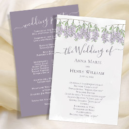 Elegant bröllop Program Blommigt Lilac