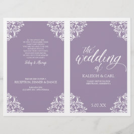 Elegant bröllop-program - Nadine (Lavender)