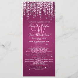 Elegant bröllop Program Night Dazzle Berry Rosa
