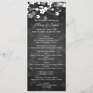 Elegant bröllop-programmet Cherry Blommar Black Program