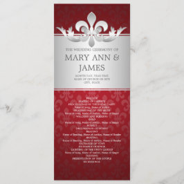 Elegant bröllop-programmet Fleur De Lis Red Program