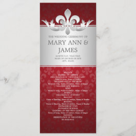 Elegant bröllop-programmet Fleur De Lis Red Program