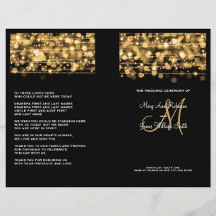 Elegant bröllop-programmet Party Sparkles Guld