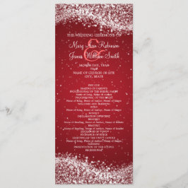Elegant bröllop-programmet Sparkling Wave Red Program