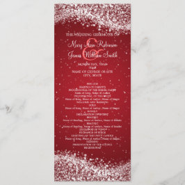 Elegant bröllop-programmet Sparkling Wave Red Program