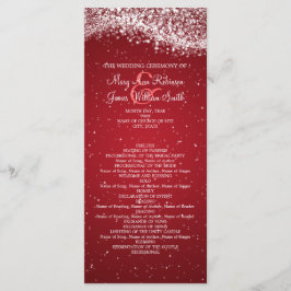 Elegant bröllop-programmet Sparkling Wave Red Program