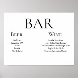 Elegant bröllop pub-tecken poster