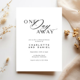 Elegant bröllop Rehearsal Dinner en dag bort Inbjudningar