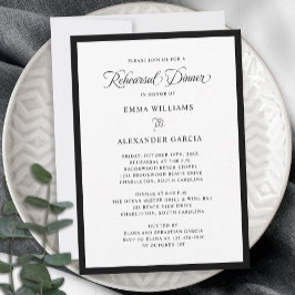 Elegant bröllop Rehearsal Dinner Forme Black Inbjudningar